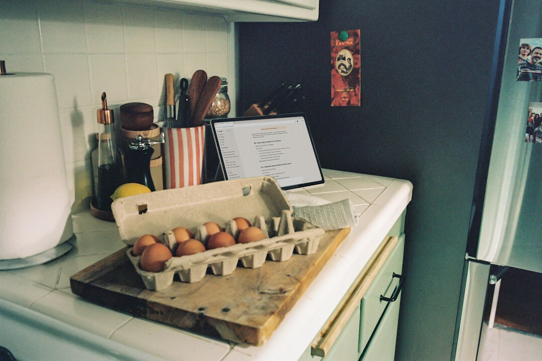 kitchen counter organized